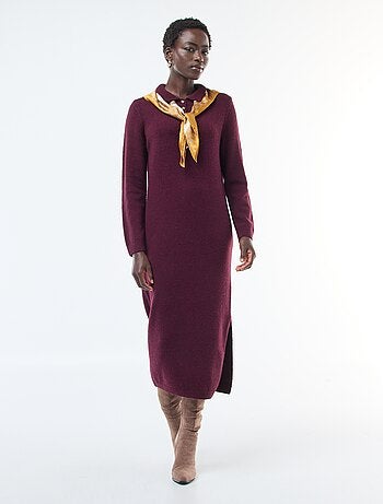 Vestido camisola comprido com gola polo fantasia