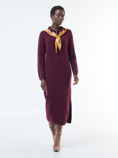 Vestido camisola comprido com gola polo fantasia - Kiabi