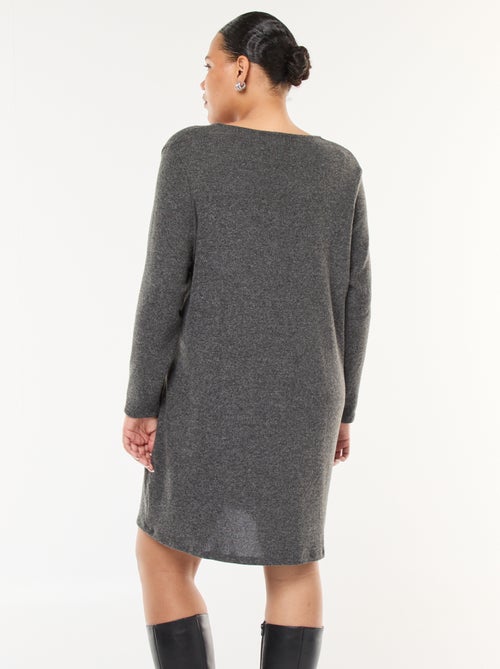 Vestido camisola corte curto em malha grossa - Kiabi