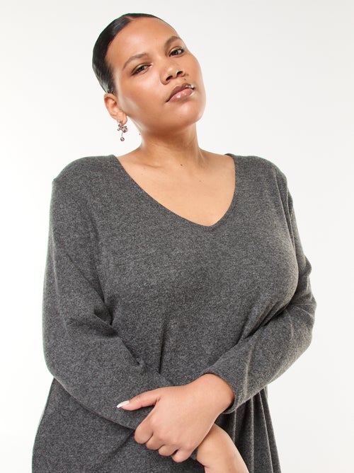 Vestido camisola corte curto em malha grossa - Kiabi