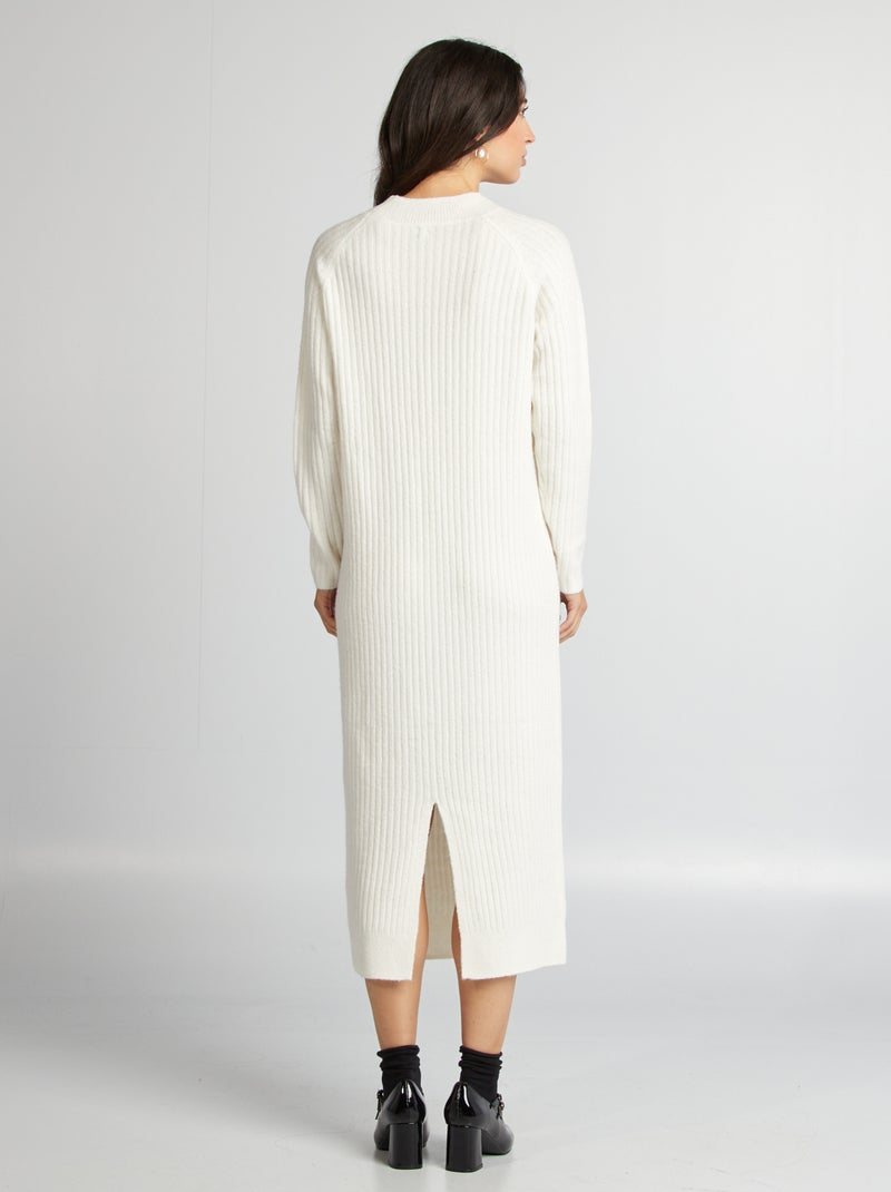 Vestido camisola corte midi Branco - Kiabi