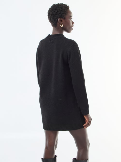 Vestido camisola curto com gola de strass - Kiabi