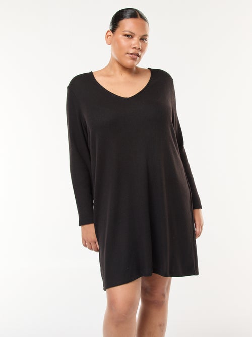Vestido camisola curto em malha grossa - Kiabi