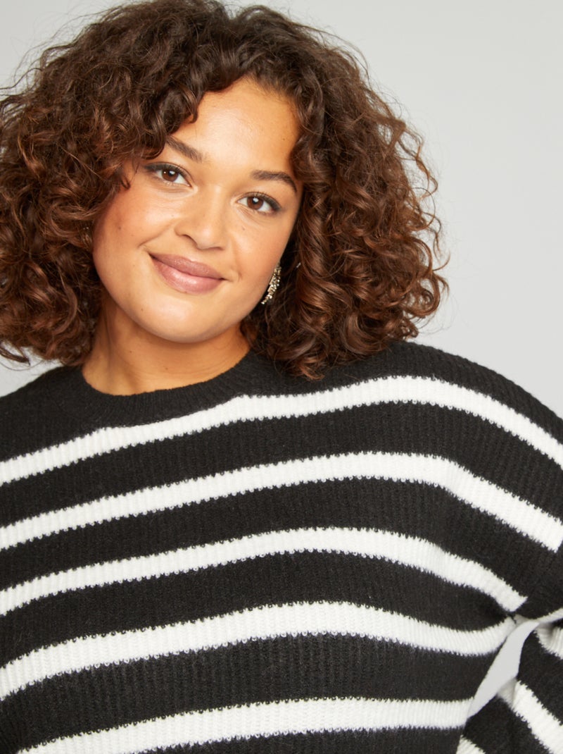 Vestido-camisola curto em malha PRETO - Kiabi