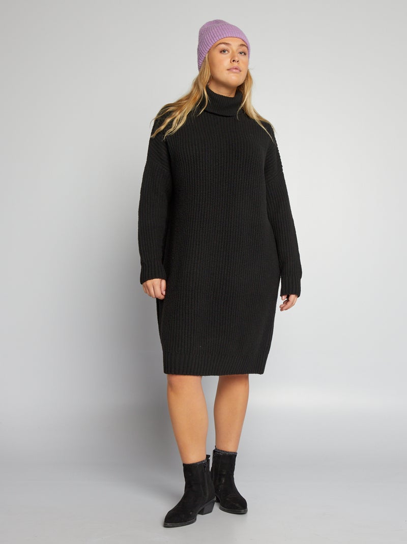 Vestido-camisola curto Preto - Kiabi