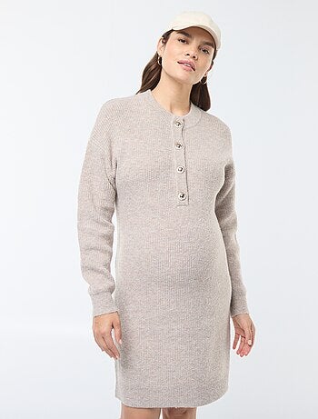 Vestido-camisola de amamentação com abertura com botões