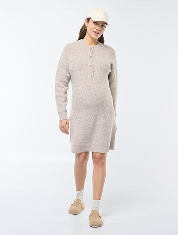 Vestido-camisola de amamentação com abertura com botões