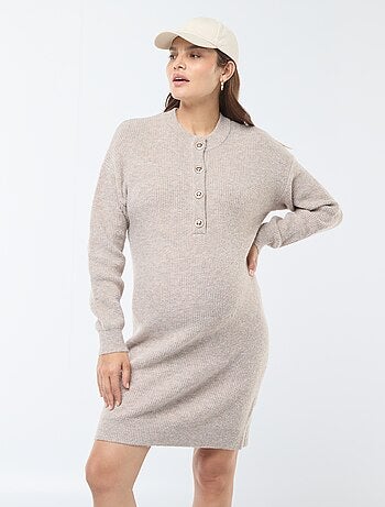 Vestido-camisola de amamentação com abertura com botões