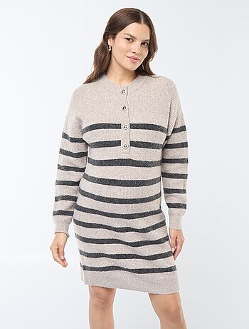 Vestido-camisola de amamentação com abertura com botões