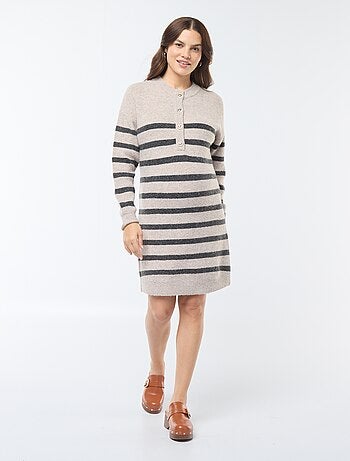 Vestido-camisola de amamentação com abertura com botões