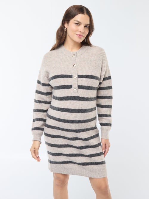 Vestido-camisola de amamentação com abertura com botões - Kiabi