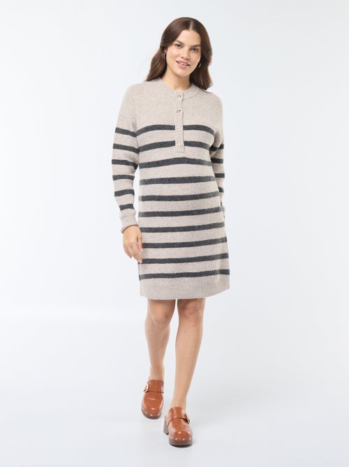 Vestido-camisola de amamentação com abertura com botões - Kiabi