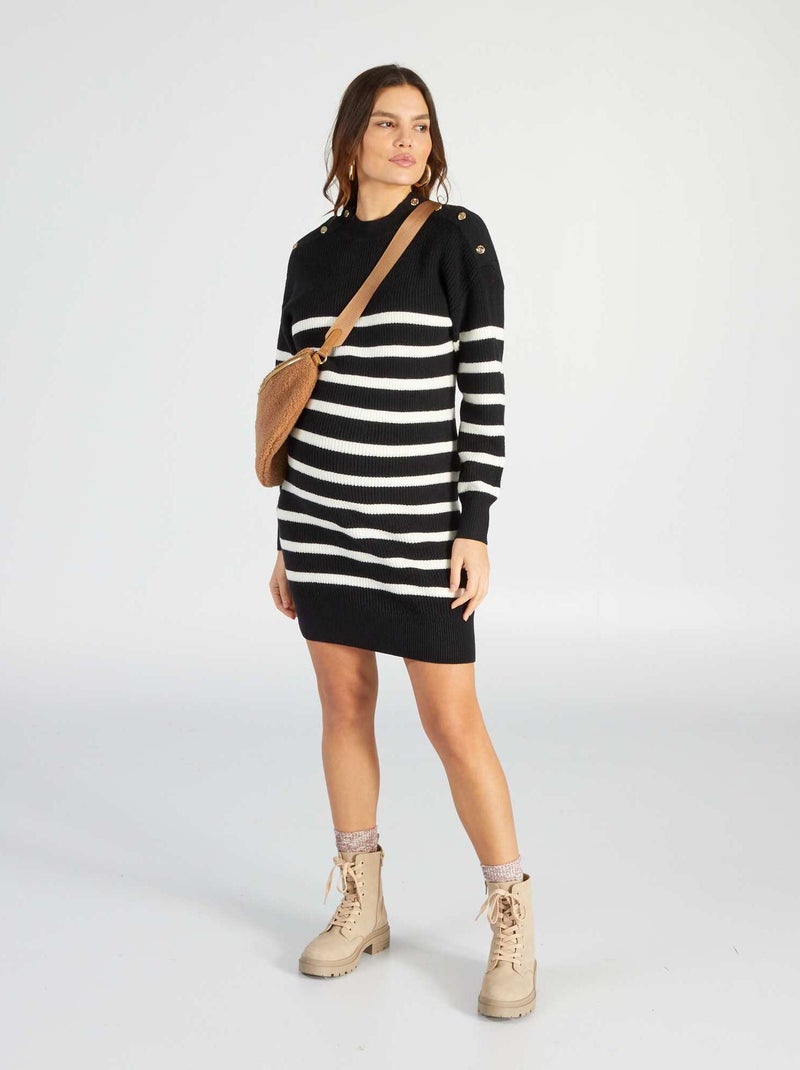 Vestido-camisola de amamentação PRETO - Kiabi