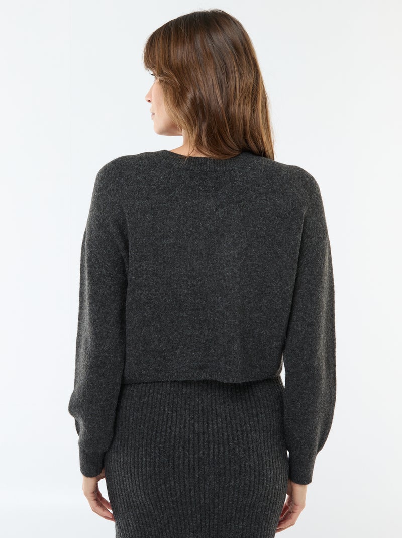 Vestido-camisola de grávida 2 em 1 Cinza - Kiabi