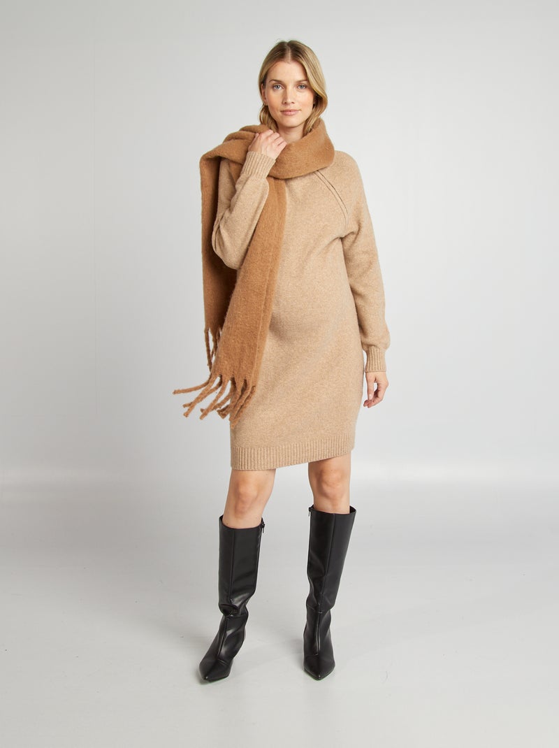 Vestido-camisola de grávida com abertura BEGE - Kiabi