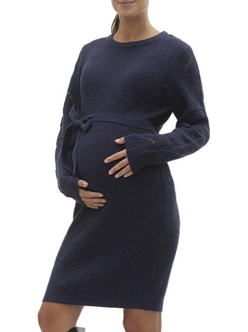 Vestido Camisola de Gravidez Mamalicious Newlina para Mulher em Azul-Marinho - Kiabi Vestido Camisola de Gravidez Mamalicious Newlina para Mulher em Azul-Marinho - Kiabi
