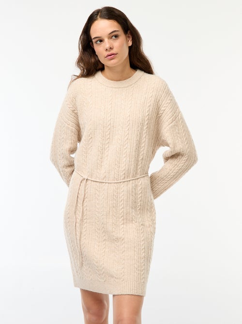 Vestido camisola de malha com torças - Kiabi