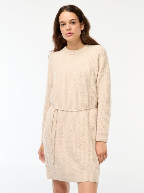 Vestido camisola de malha com torças - Kiabi