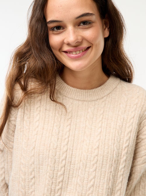 Vestido camisola de malha com torças - Kiabi