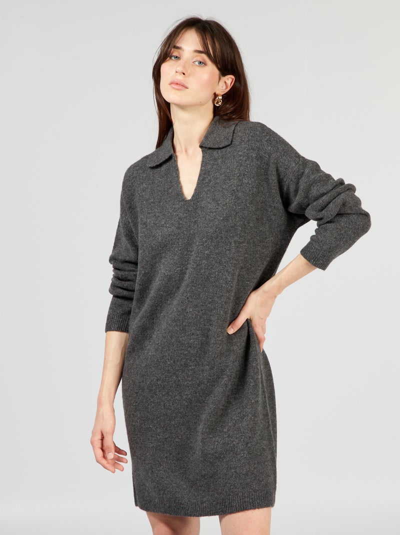 Vestido-camisola de malha 'JDY' CINZA - Kiabi