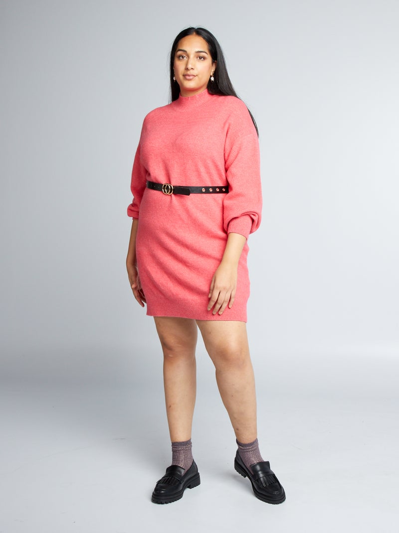 Vestido-camisola de malha lisa ROSA - Kiabi