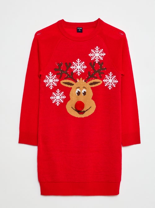 Vestido camisola de malha 'Natal' - Kiabi