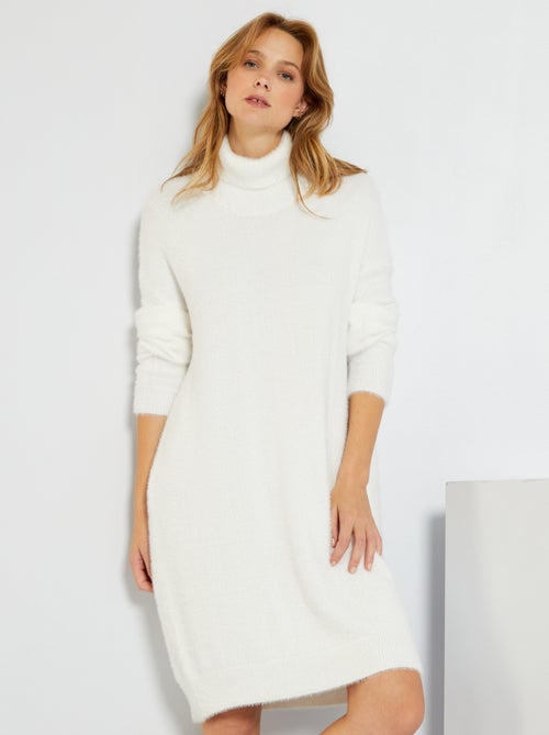 Vestido camisola de malha peluda - Kiabi