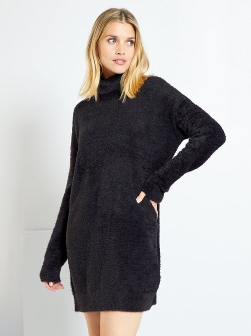 Vestido camisola de malha peluda - Kiabi