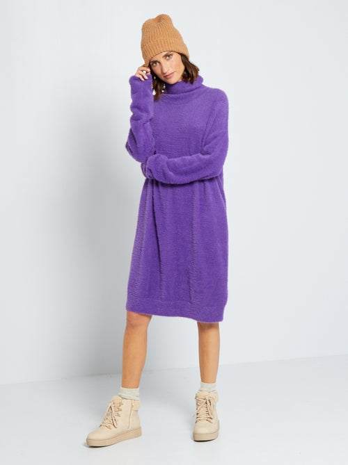 Vestido camisola de malha peluda - Kiabi