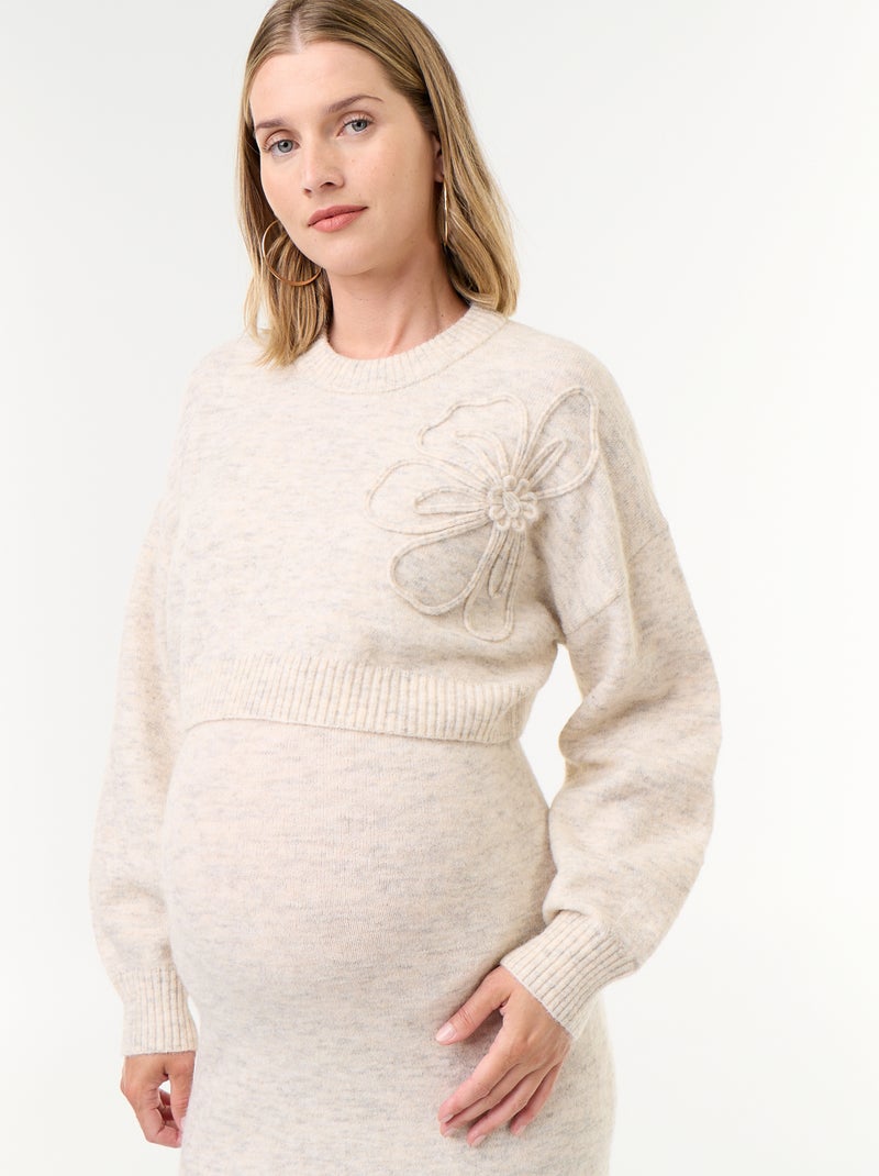 Vestido camisola de maternidade 2-em-1 Bege - Kiabi