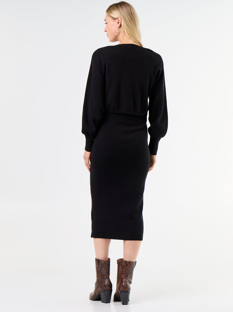 Vestido camisola de maternidade 2 em 1 Preto - Kiabi
