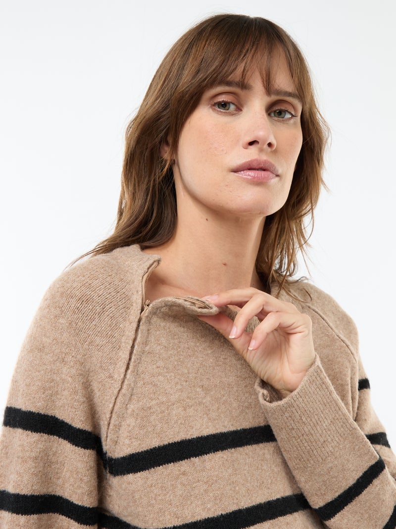 Vestido camisola de maternidade Bege - Kiabi