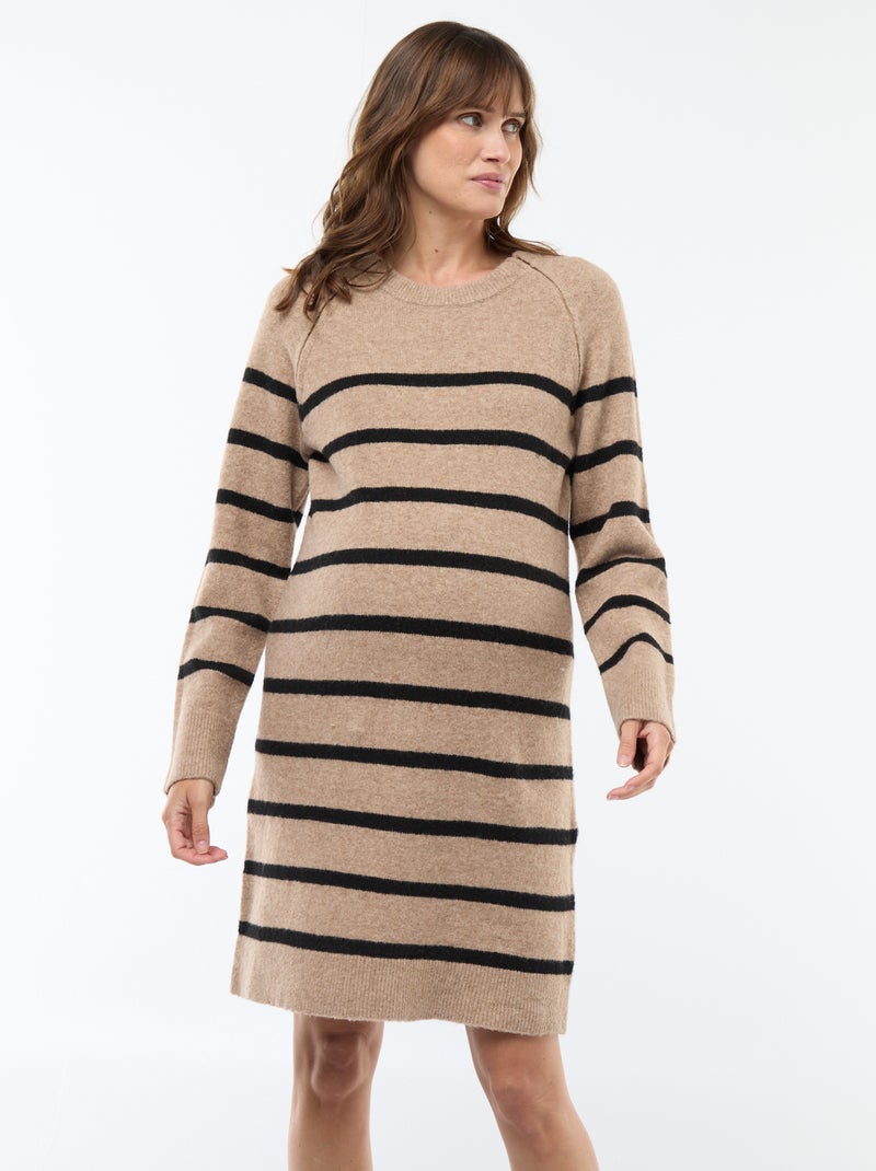 Vestido camisola de maternidade Bege - Kiabi