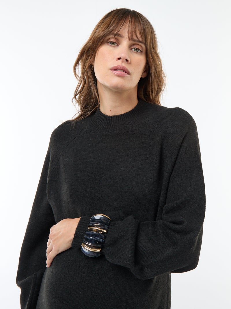 Vestido camisola de maternidade Preto - Kiabi