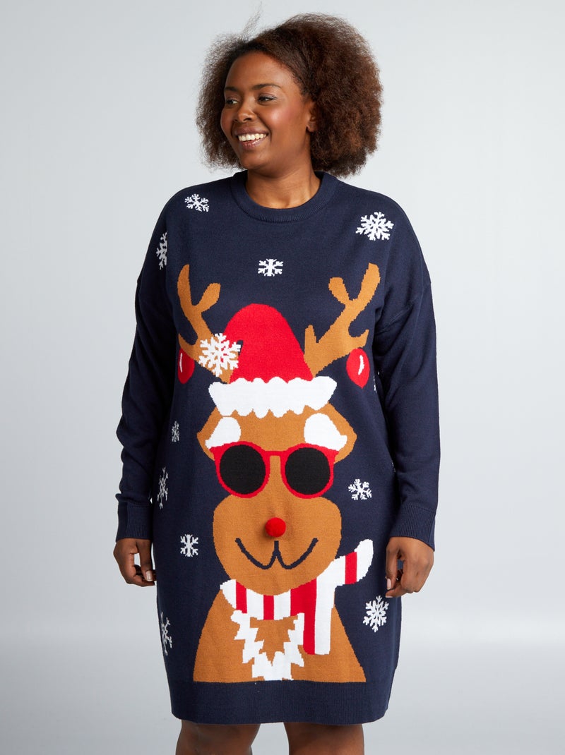 Vestido-camisola de Natal AZUL - Kiabi