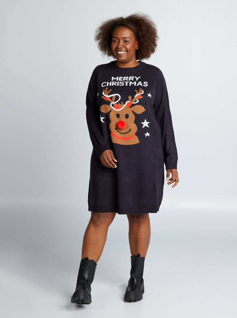 Vestido-camisola de Natal AZUL - Kiabi