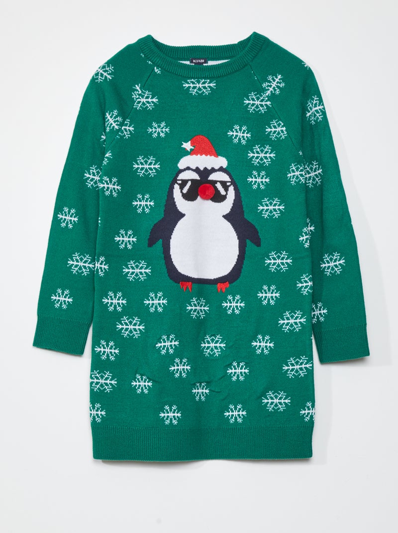 Vestido-camisola de 'Natal' VERDE - Kiabi