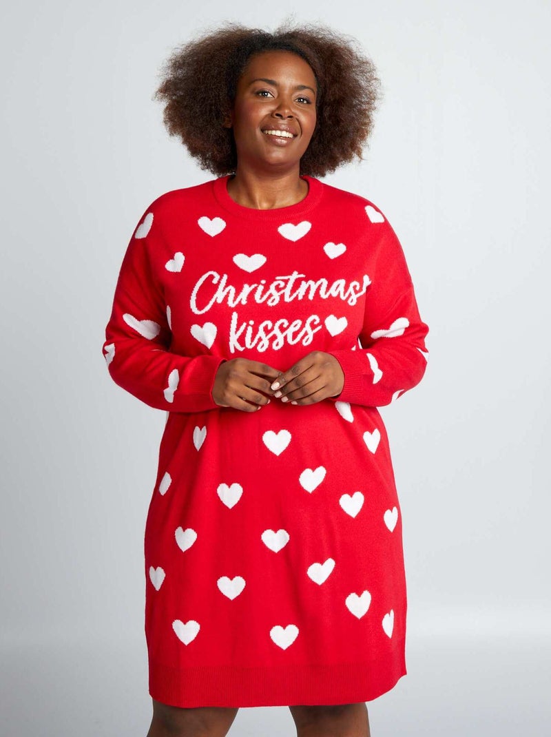 Vestido-camisola de Natal VERMELHO - Kiabi