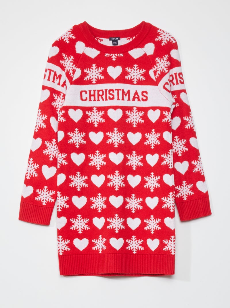 Vestido-camisola de Natal VERMELHO - Kiabi