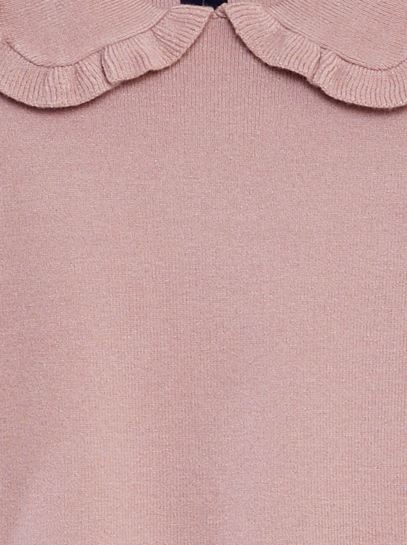 Vestido-camisola em malha de tricô com gola de folhos VIOLETA - Kiabi