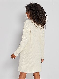 Vestido camisola em malha grossa - Kiabi