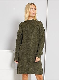 Vestido camisola em malha grossa - Kiabi