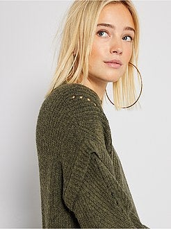 Vestido camisola em malha grossa - Kiabi