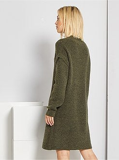 Vestido camisola em malha grossa - Kiabi