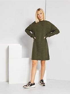 Vestido camisola em malha grossa - Kiabi