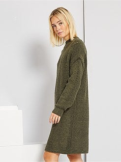 Vestido camisola em malha grossa - Kiabi