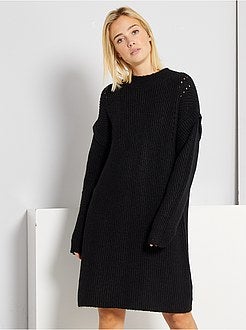 Vestido camisola em malha grossa - Kiabi