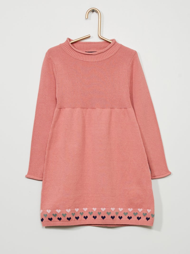 Vestido-camisola em malha jersey Rosa - Kiabi