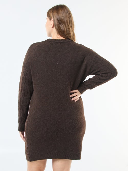 Vestido camisola em malha torcida - Kiabi