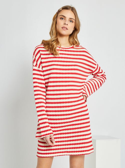 Vestido-camisola em malha tricô - Kiabi